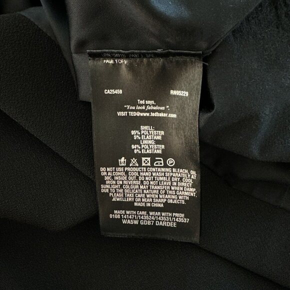 Ted Baker London Dardee Black Embellished Jewel Neck Bodycon Midi Dress 3 / M - Picture 6 of 7